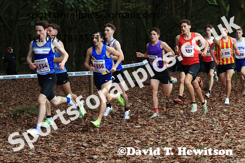 Junior Mens 2024 National Cross Country Relays, Berry Hill Park, Mansfield.   Photo: David T. Hewitson/Sports for All Pics